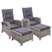 Set of 2 Sun Lounge Recliner Chair Wicker Lounger Sofa Day
