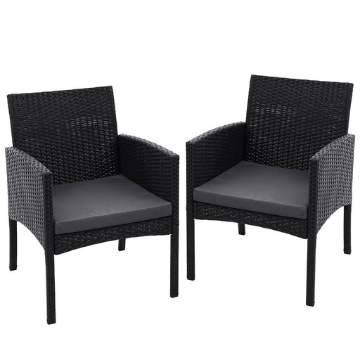 Set of 2 Outdoor Bistro Chairs Patio Furniture Dining Chair