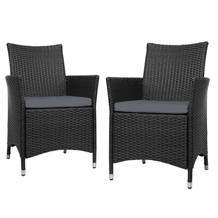 Set of 2 Outdoor Bistro Chairs Patio Furniture Dining