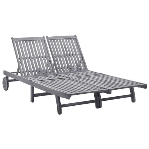 2-person Sun Lounger Solid Acacia Wood Toonia