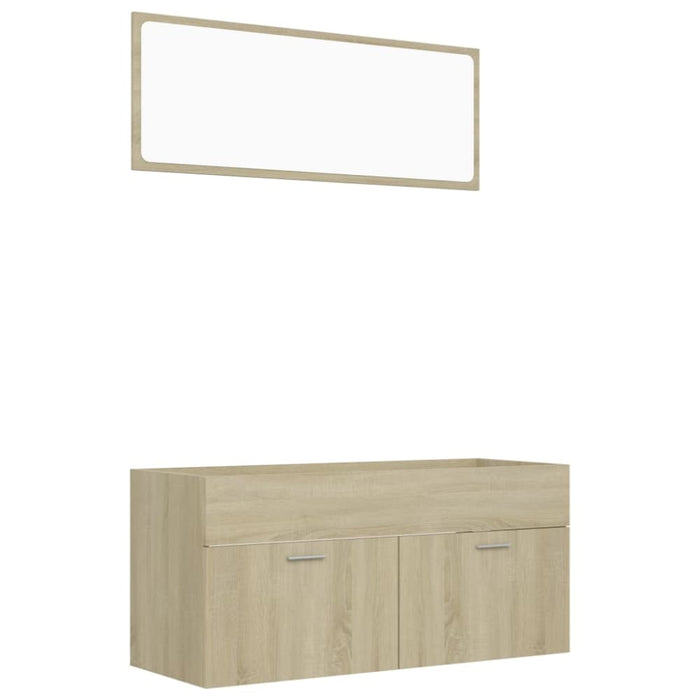 2 Piece Bathroom Furniture Set Sonoma Oak Chipboard Nbanox