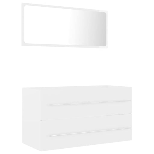 2 Piece Bathroom Furniture Set White Chipboard Nbanap