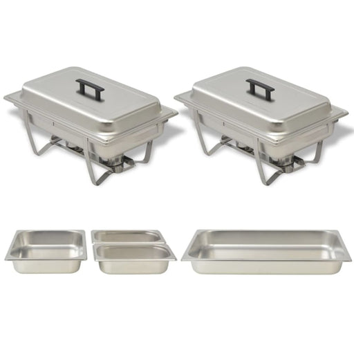 2 Piece Chafing Dish Set Stainless Steel Pbpxn