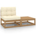 2 Piece Garden Lounge Set with Cushions Honey Brown