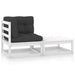 2 Piece Garden Lounge Set with Cushions White Solid
