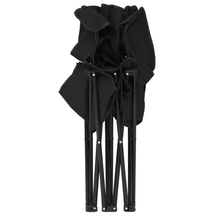2-seater Foldable Camping Chair Steel and Fabric Black