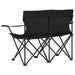 2-seater Foldable Camping Chair Steel and Fabric Black