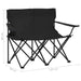 2-seater Foldable Camping Chair Steel and Fabric Black