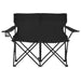2-seater Foldable Camping Chair Steel and Fabric Black