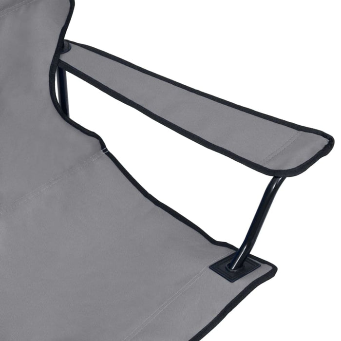 2-seater Foldable Camping Chair Steel and Fabric Grey Totpab