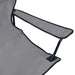2-seater Foldable Camping Chair Steel and Fabric Grey Totpab