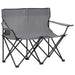 2-seater Foldable Camping Chair Steel and Fabric Grey Totpab