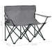 2-seater Foldable Camping Chair Steel and Fabric Grey Totpab