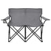 2 - seater Foldable Camping Chair Steel And Fabric Grey