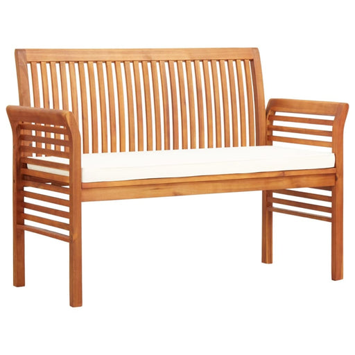 2 - seater Garden Bench With Cushion Solid Acacia Wood Apkli