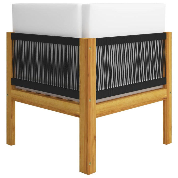 2-seater Garden Bench with Cushions Solid Acacia Wood