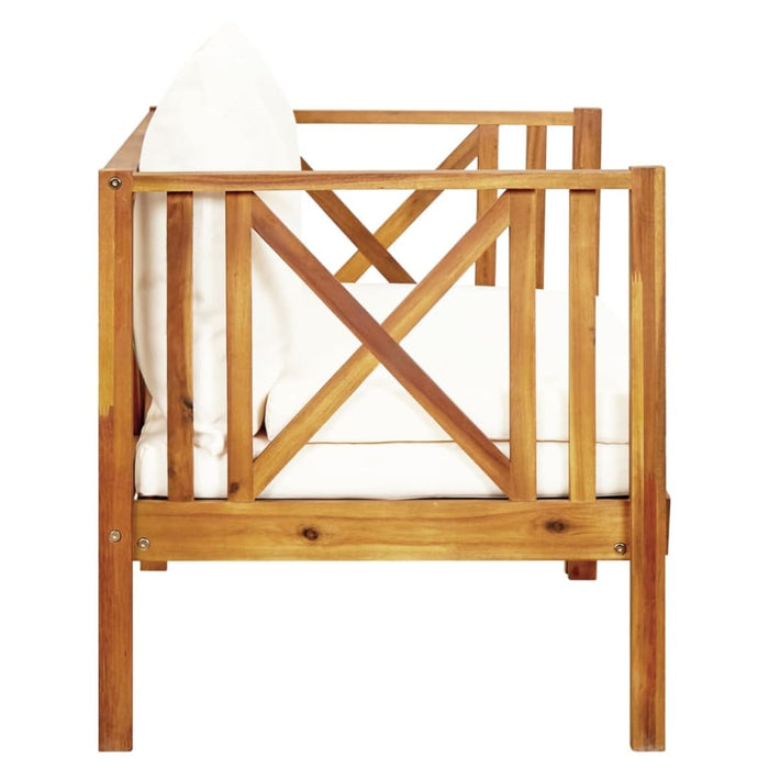 2-seater Garden Bench with Cushions Solid Acacia Wood Tobtbi