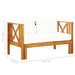 2-seater Garden Bench with Cushions Solid Acacia Wood Tobtbi