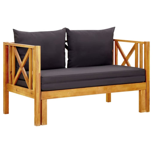 2 - seater Garden Bench With Cushions Solid Acacia Wood