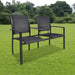 2 Seater Garden Bench Steel And Textilene Black Abntn