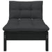 2-seater Garden Sofa with Cushions Black Solid Pinewood