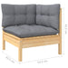 2-seater Garden Sofa with Grey Cushions Solid Pinewood
