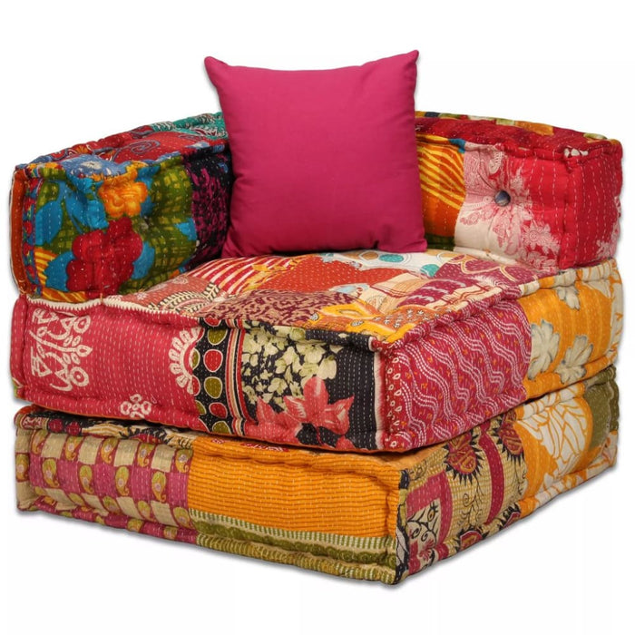 2-seater Modular Pouffe Patchwork Fabric Xaakii