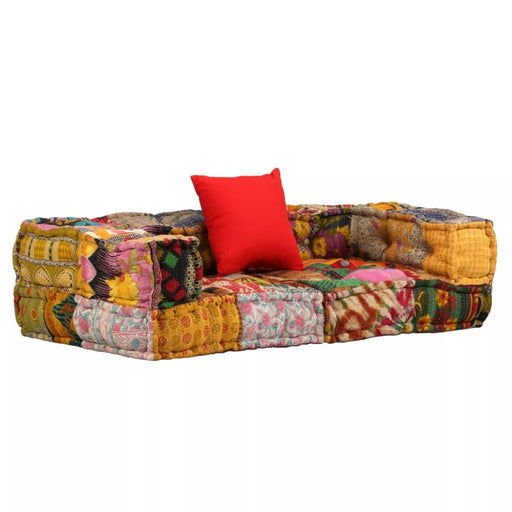 2-seater Modular Pouffe Patchwork Fabric Xaakni