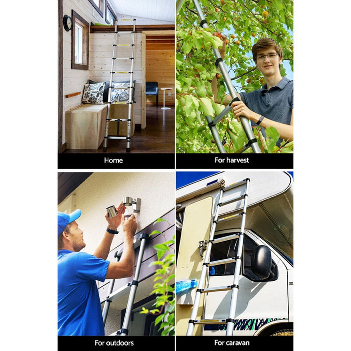 2.6m Telescopic Ladder Aluminium Extension Extendable Steps