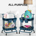 2 Tier Blue Trolley Cart Storage Utility Rack Organiser