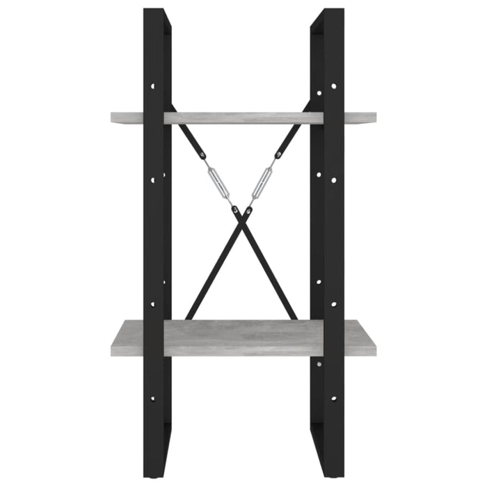 2-tier Book Cabinet Concrete Grey Chipboard Nblaoo