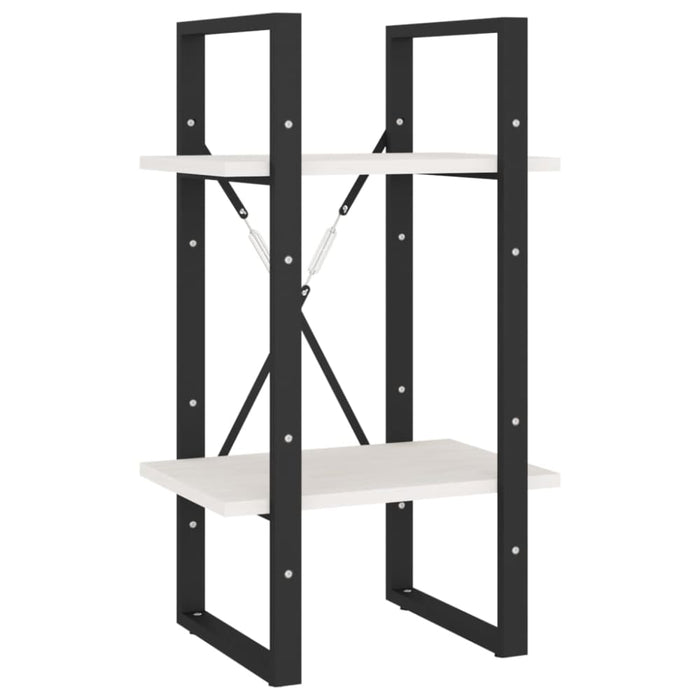 2-tier Book Cabinet White 40x30x70 Cm Solid Pine Wood Nblaot