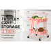 2 Tier Pink Trolley Cart Storage Utility Rack Organiser