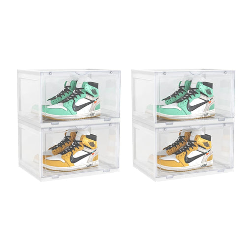 2x 2 Tier Transparent Portable Shoe Organiser Sneaker