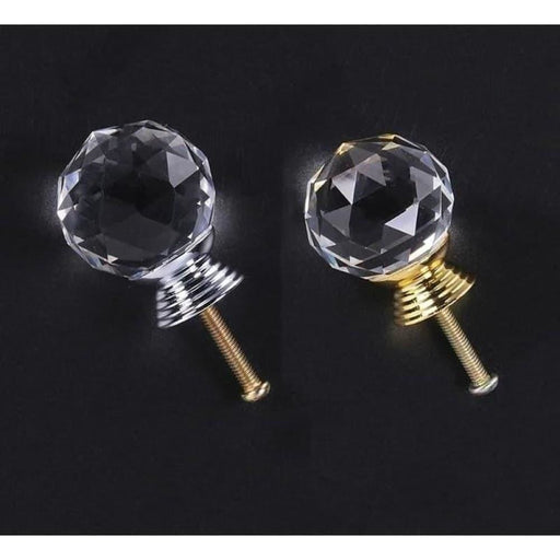20 - 30mm Crystal Handle Clear Glass Knobs Cupboard Drawer
