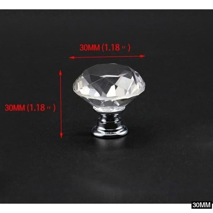 20-40mm Crystal Handle Diamond Glass Knobs Cupboard Drawer