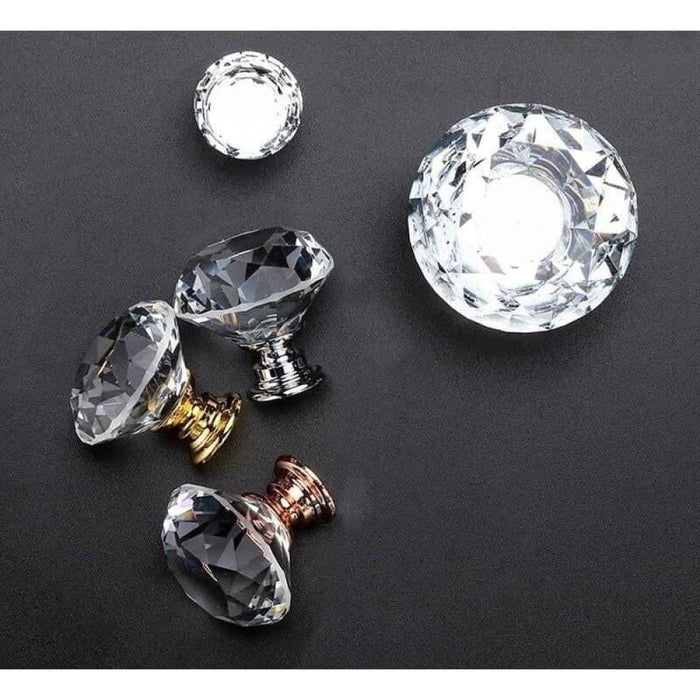 20-40mm Crystal Handle Diamond Glass Knobs Cupboard Drawer