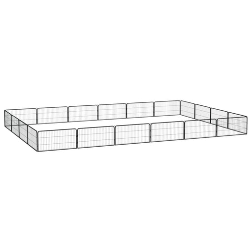 20-panel Dog Playpen Black 100x50 Cm Powder-coated Steel