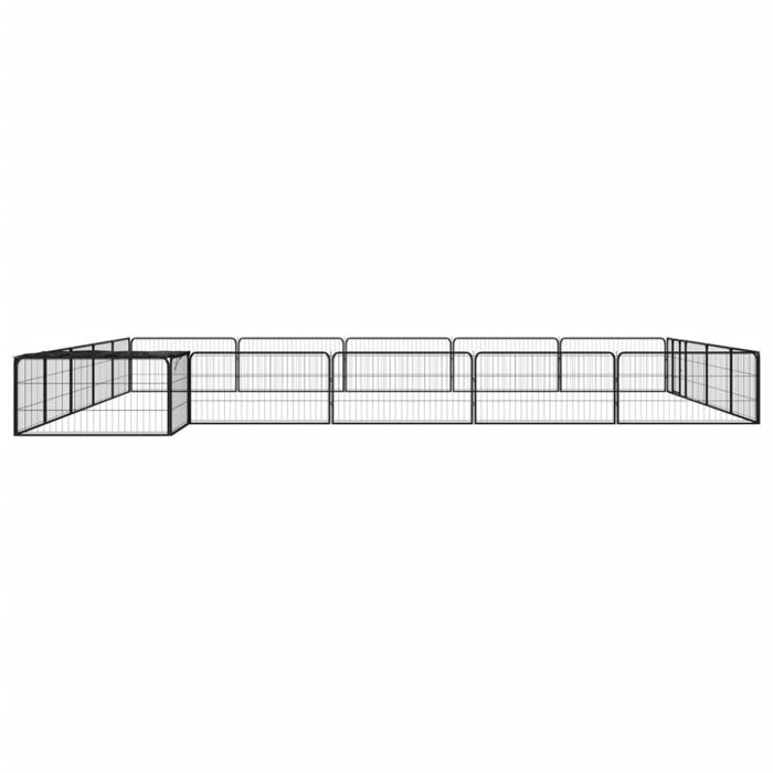 20-panel Dog Playpen Black 100x50 Cm Powder-coated Steel