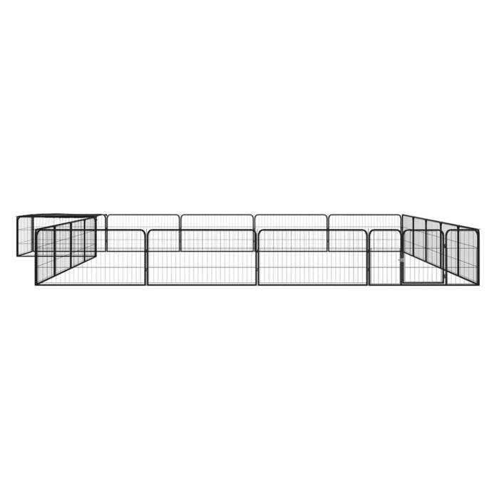 20-panel Dog Playpen Black 100x50 Cm Powder-coated Steel