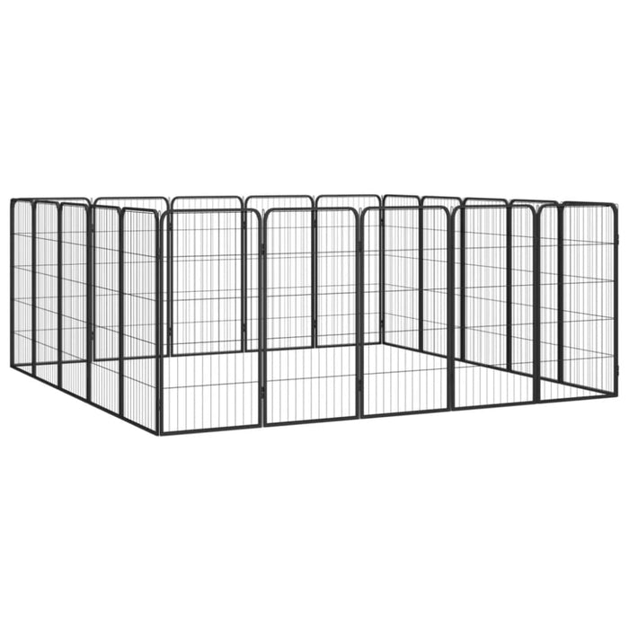 20-panel Dog Playpen Black 50x100 Cm Powder-coated Steel