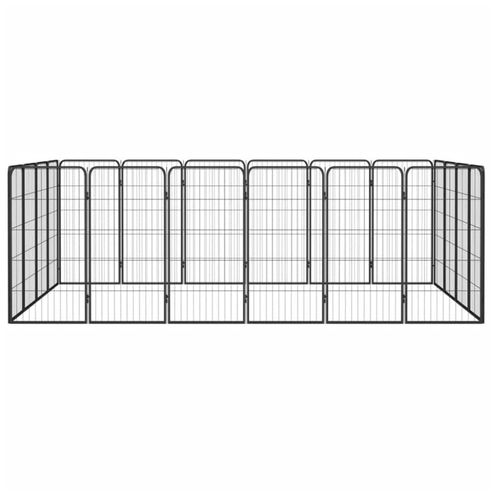 20-panel Dog Playpen Black 50x100 Cm Powder-coated Steel