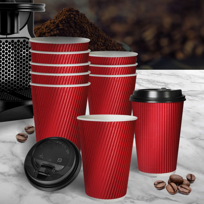 200 Pcs 12oz Disposable Takeaway Coffee Paper Cups Triple