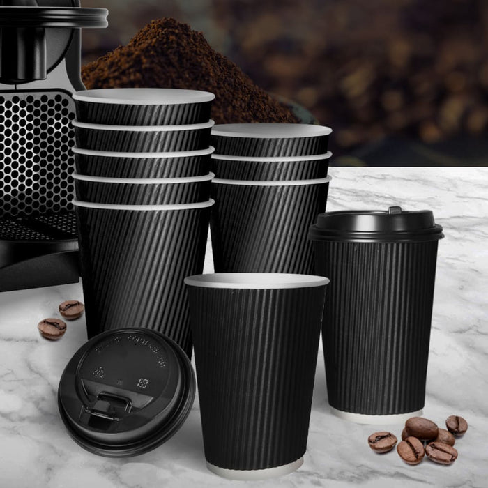 200 Pcs 16oz Disposable Takeaway Coffee Paper Cups Triple