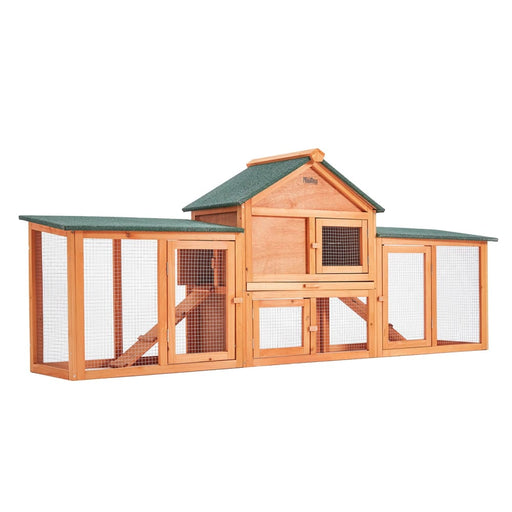 204 x 45 85cm Rabbit Hutch Chicken Coop 2 Storey Large Cage