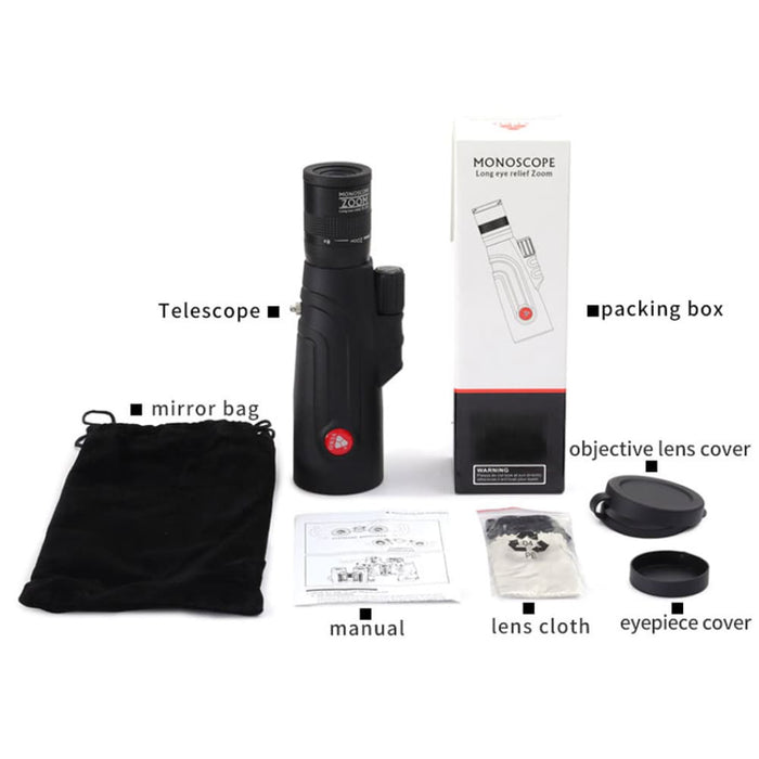 20x50 Monocular High Powered Zoom Telescope with Optical