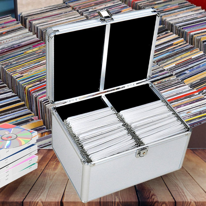 240 Discs Aluminium Cd Dvd Cases Bluray Lock Storage Box