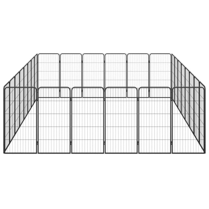 28-panel Dog Playpen Black 50x100 Cm Powder-coated Steel