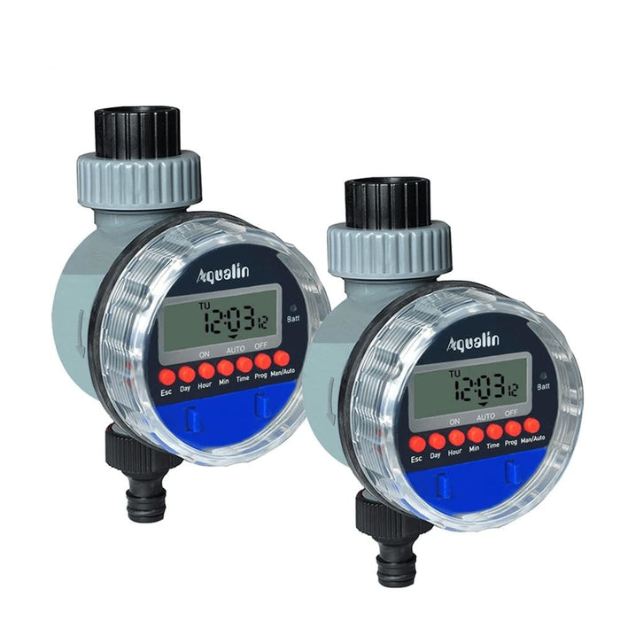 2pcs Electronic Lcd Display Home Ball Valve Water Timer