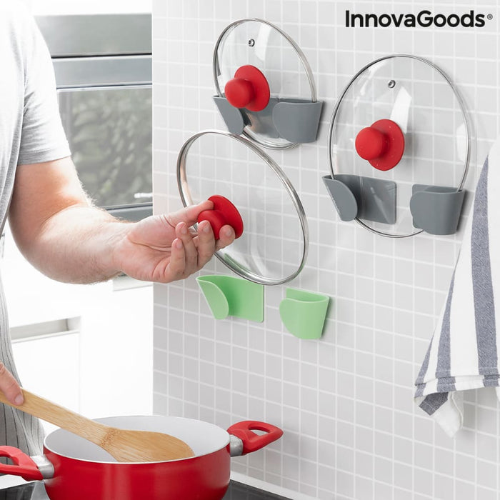 Set of 3 Adhesive Holders for Saucepan Lids Smarack